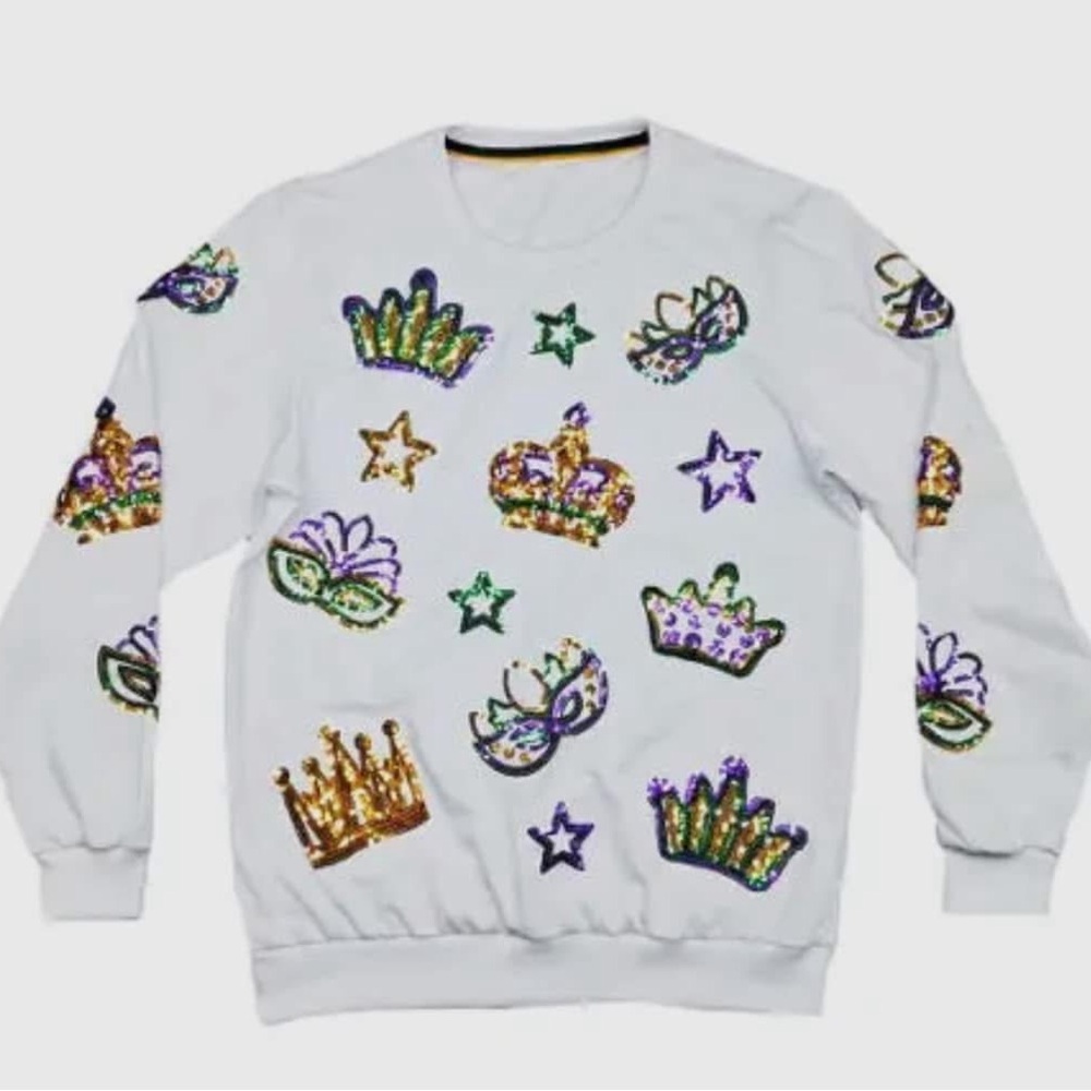 Sequin Crown and Star Sweatshirt